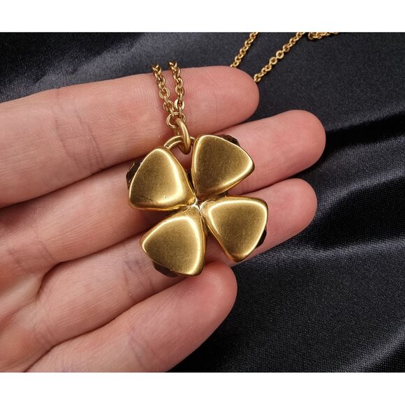 Pilgrim Gold-Tone Clover Necklace With Crystal Accents - Picture 5 of 5